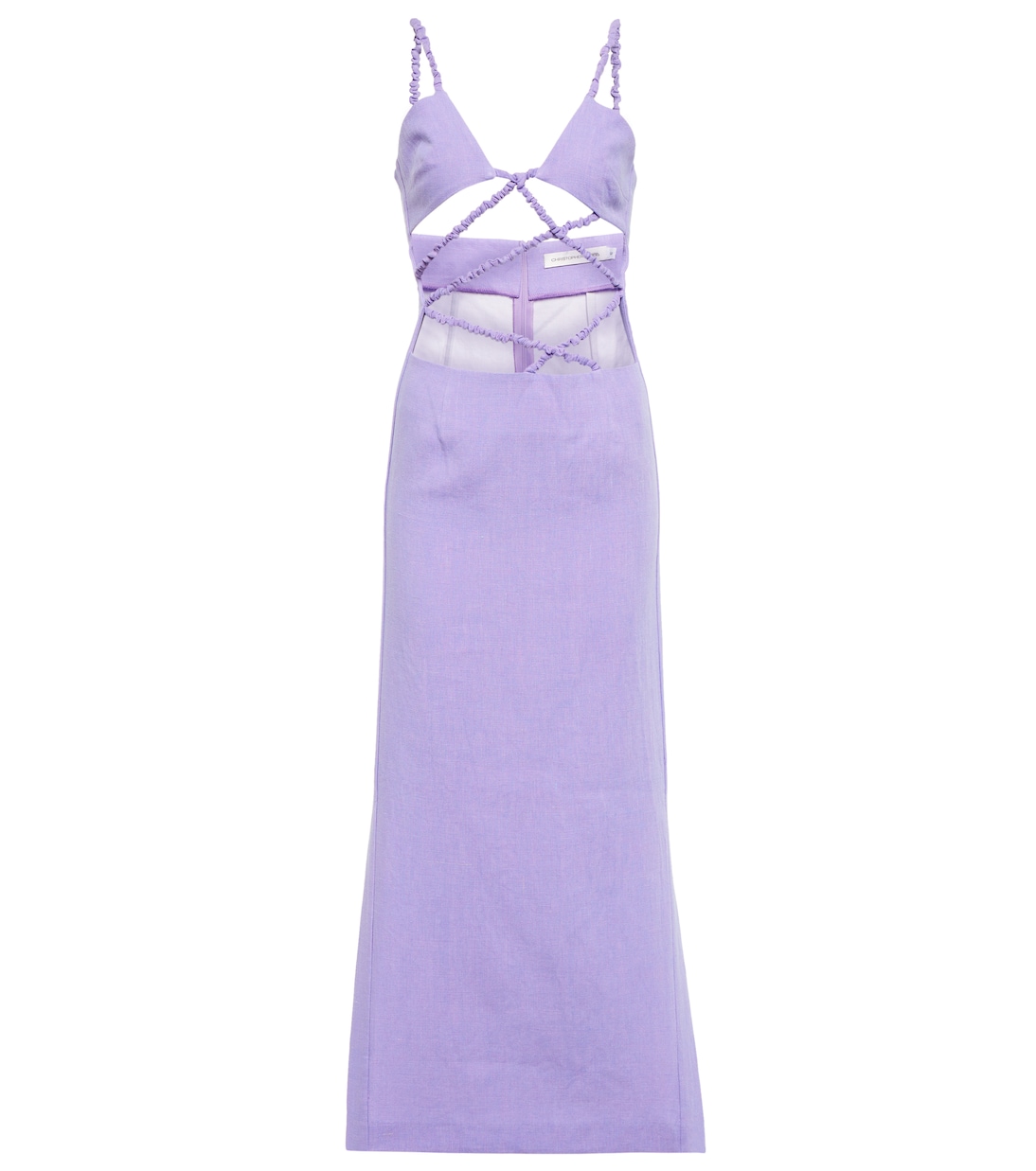 Ruched cutout linen midi dress | Christopher Esber
