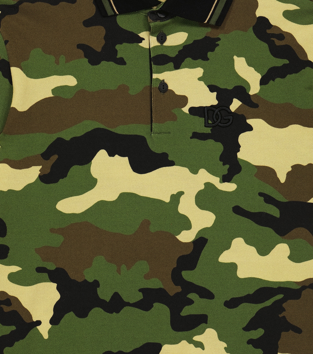 Camouflage cotton piqué polo T-shirt | Dolce&Gabbana Kids