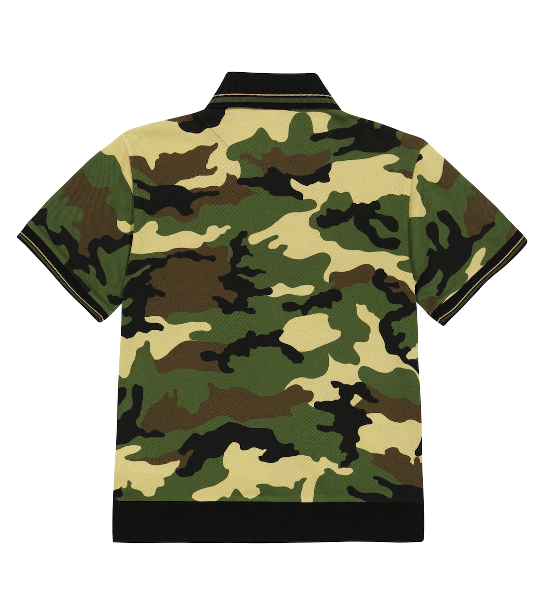 Camouflage cotton piqué polo T-shirt | Dolce&Gabbana Kids