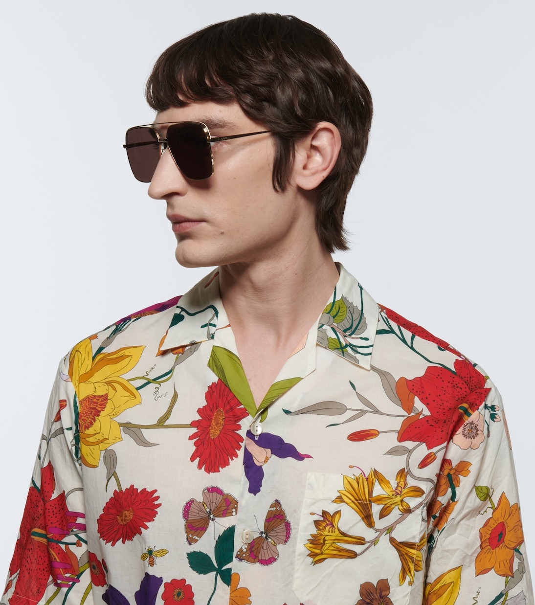 Occhiali da sole aviator in metallo | Gucci