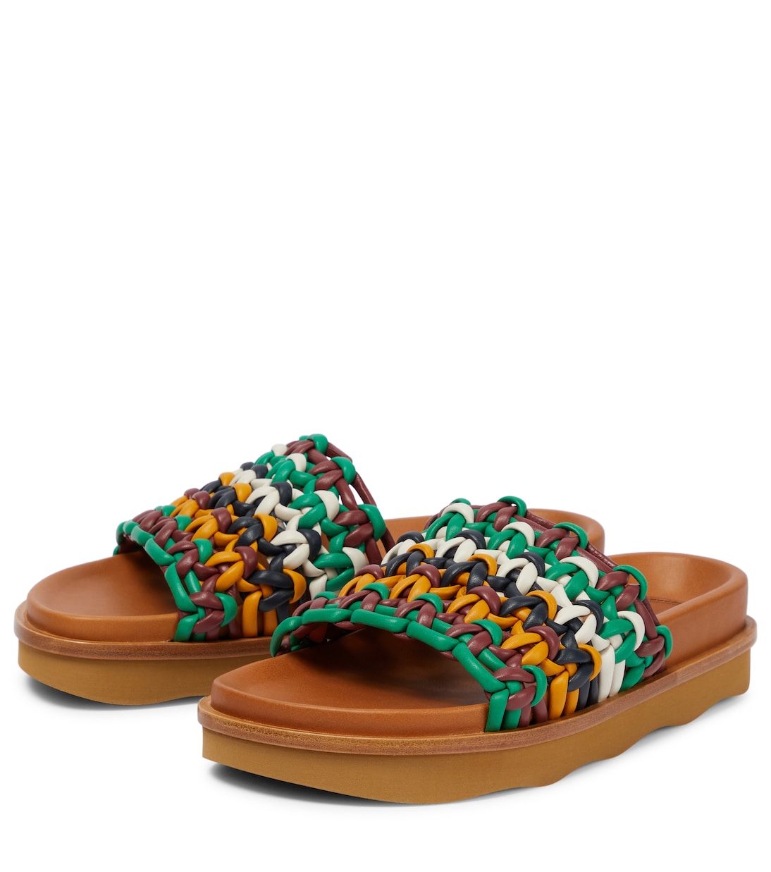 Wavy woven leather slides | Chloé