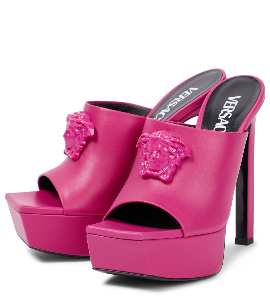 La Medusa leather platform mules | Versace