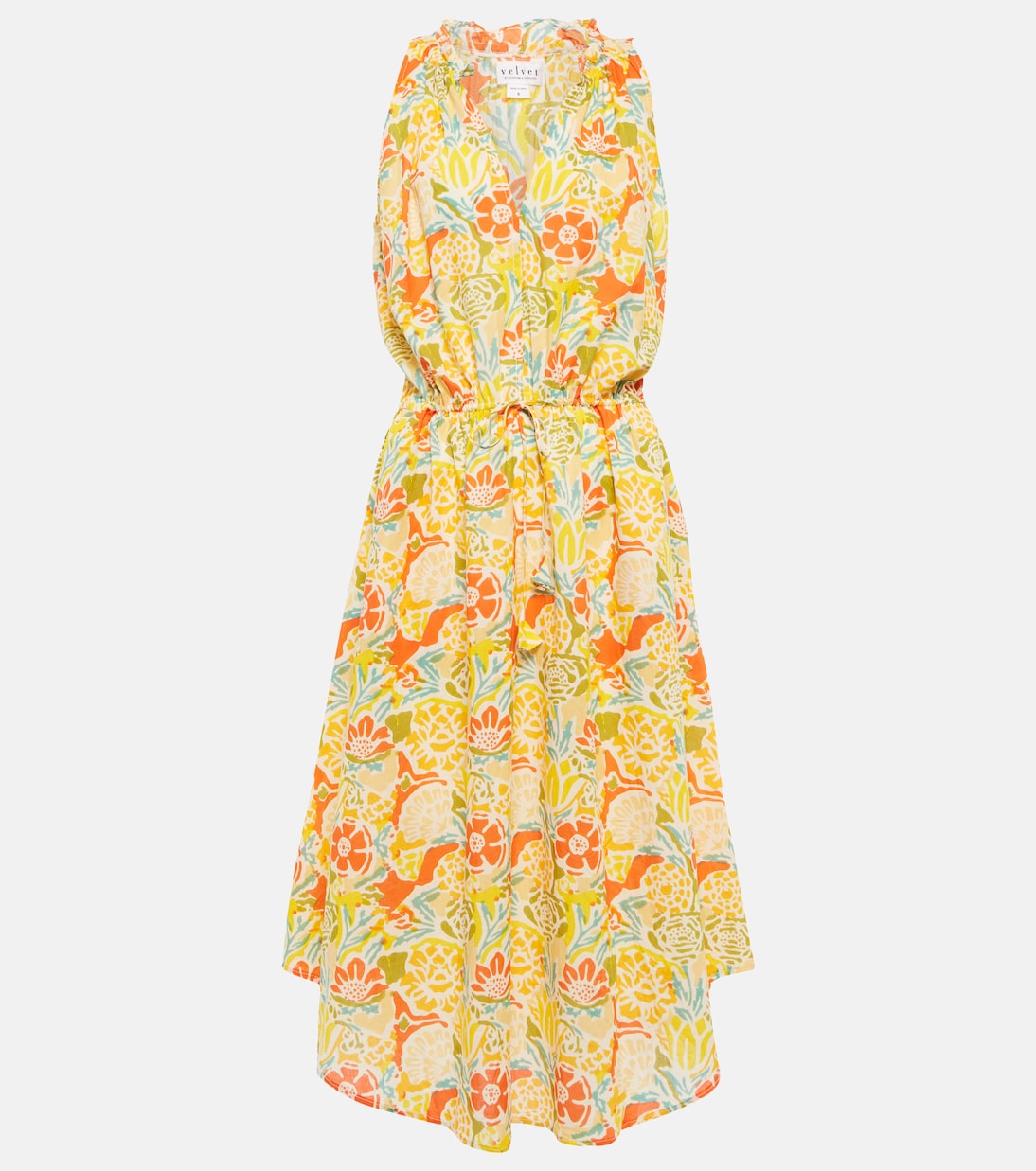 Abito midi Ramona in cotone con stampa | Velvet