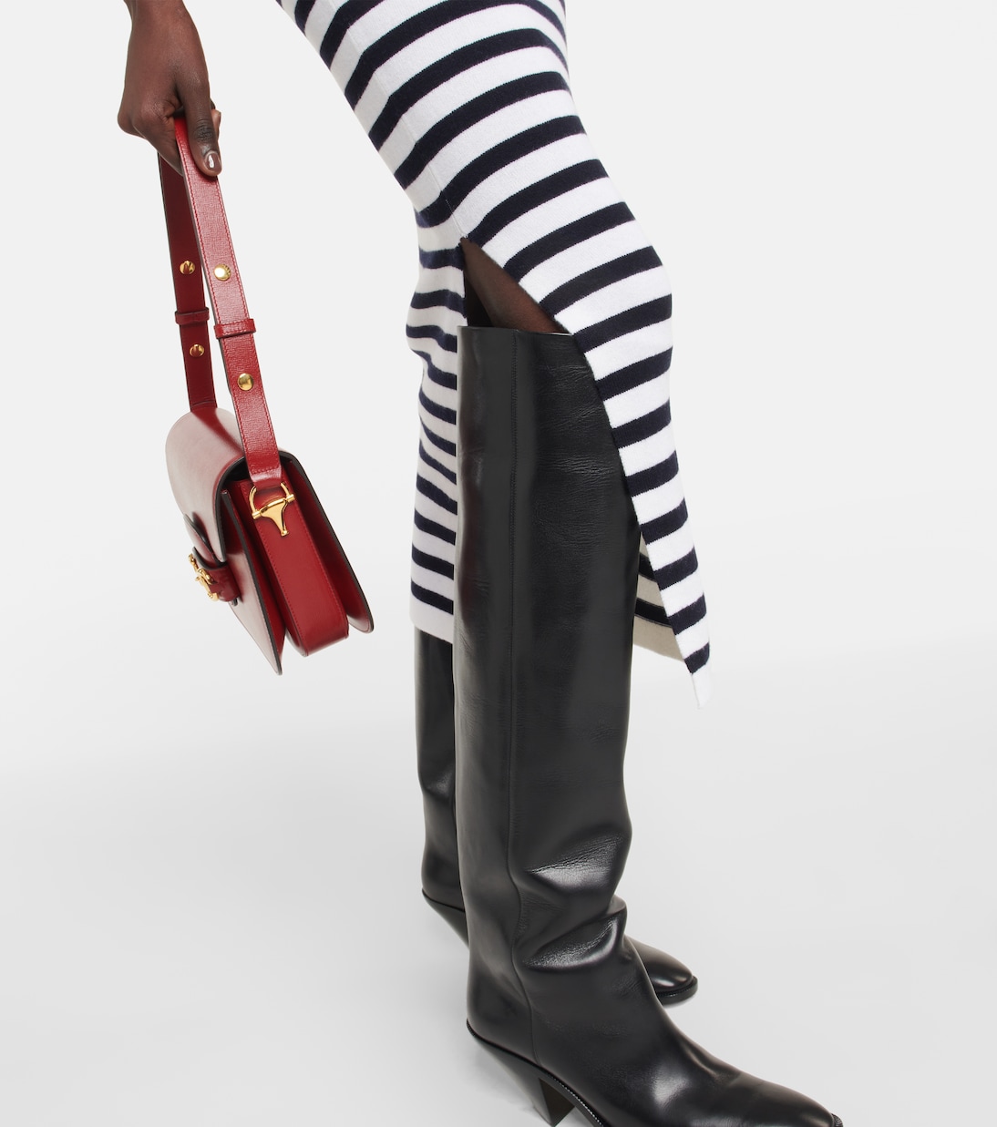 Abito lungo in lana e cashmere a righe | Jardin des Orangers