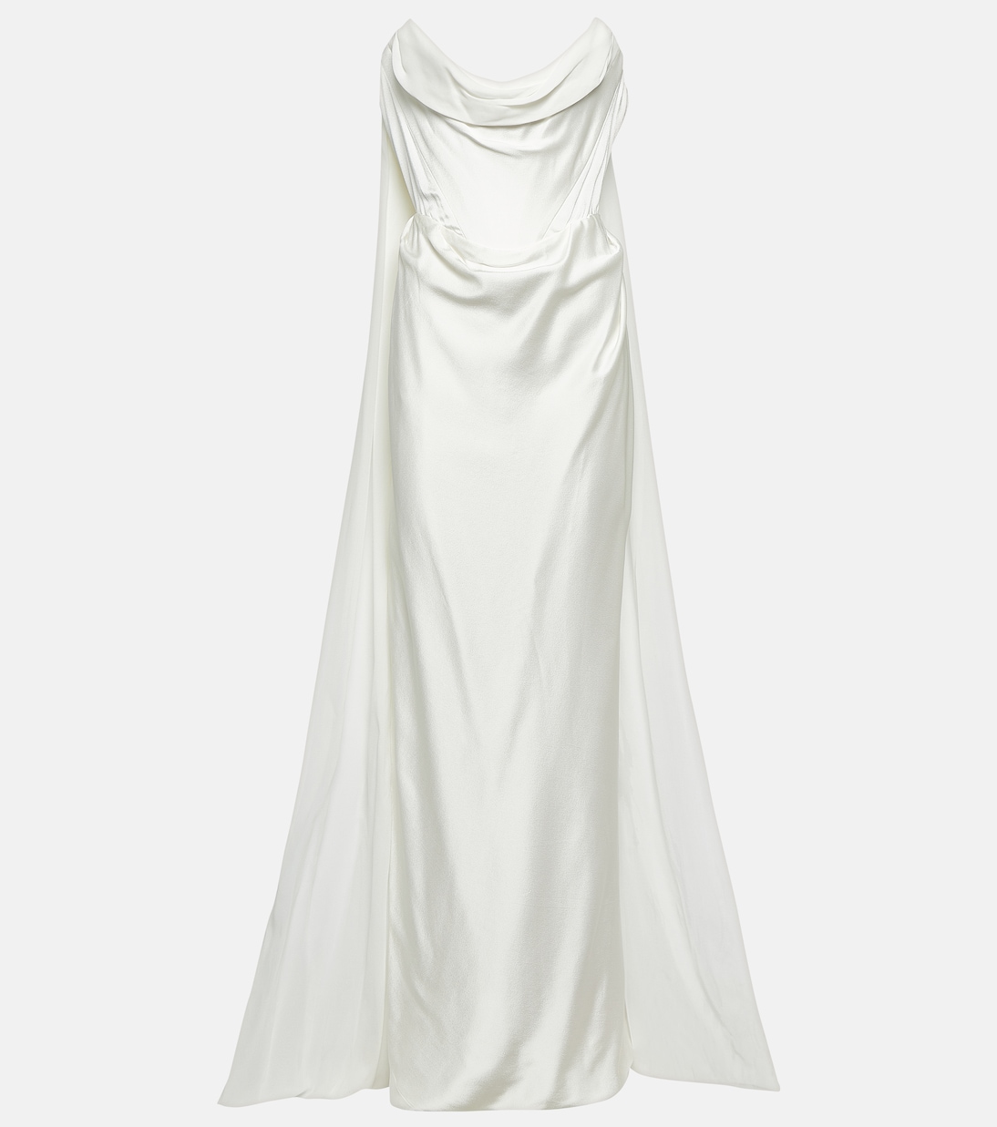 Vestido Nupcial de Seda Crêpe con Capa Galáctica de Vivienne Westwood