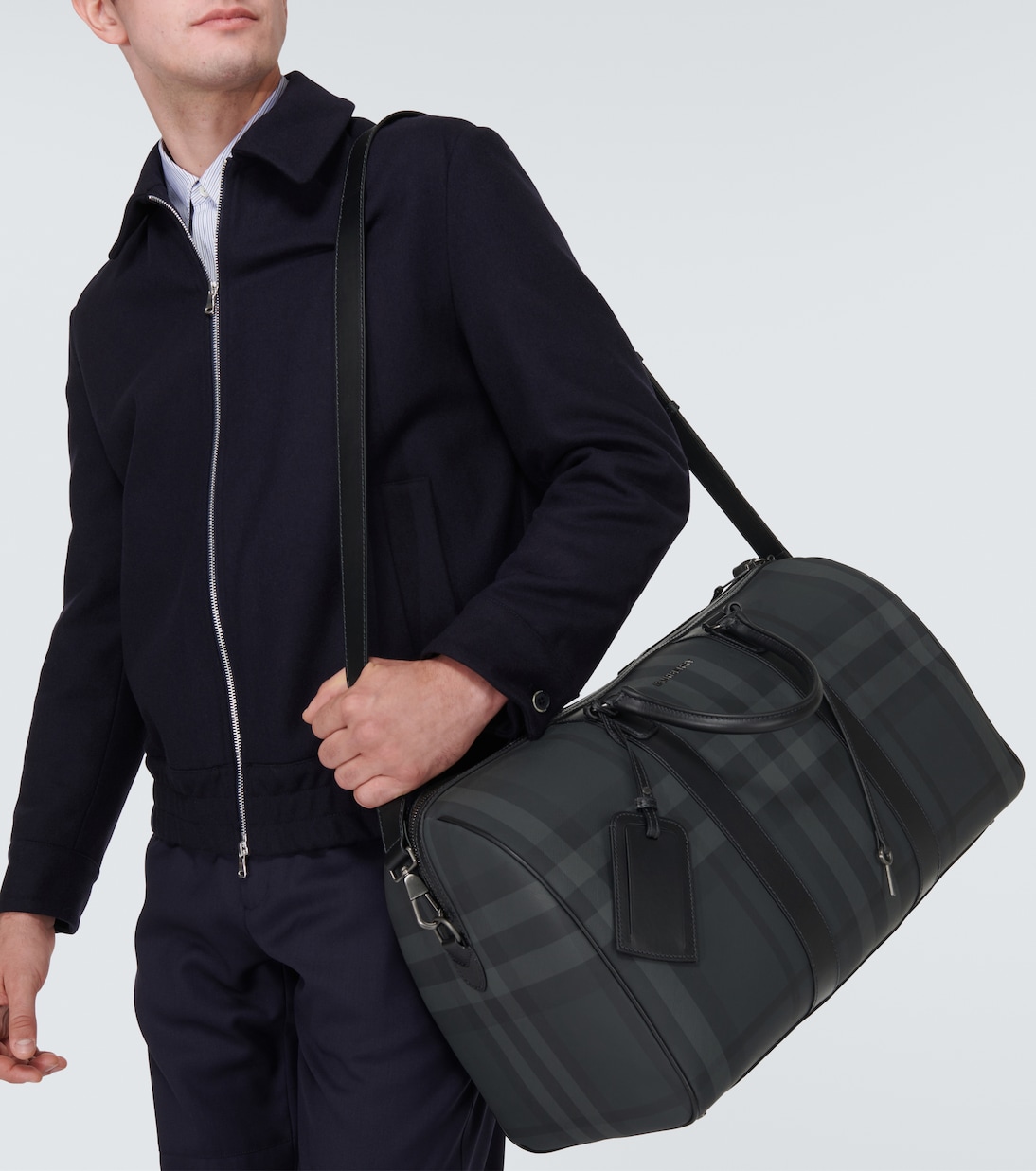 Bolso de viaje con piel y Burberry Check | Burberry