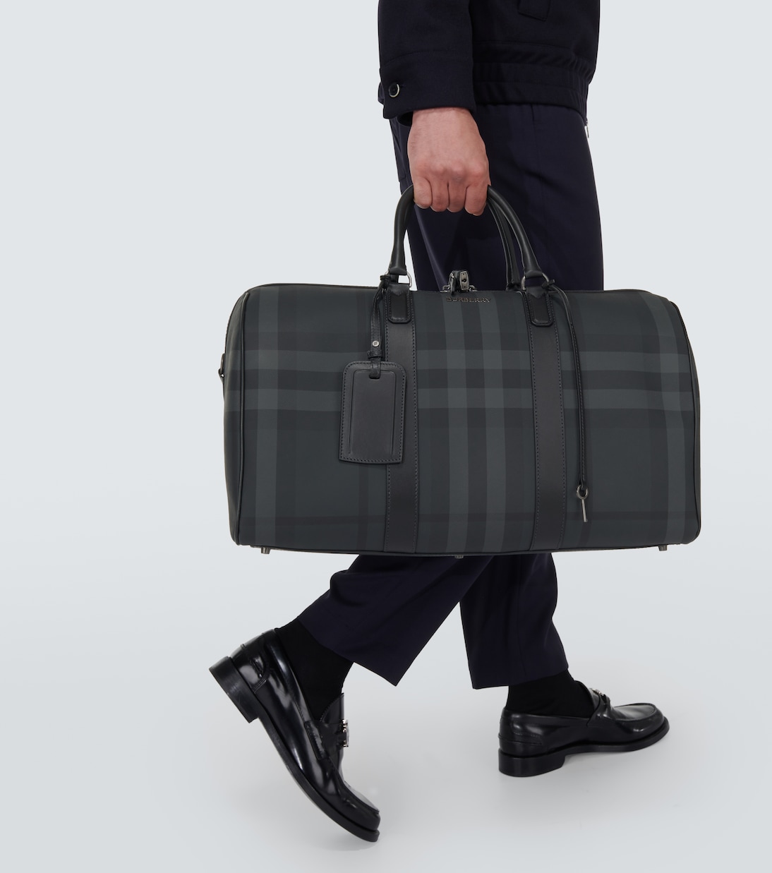 Bolso de viaje con piel y Burberry Check | Burberry
