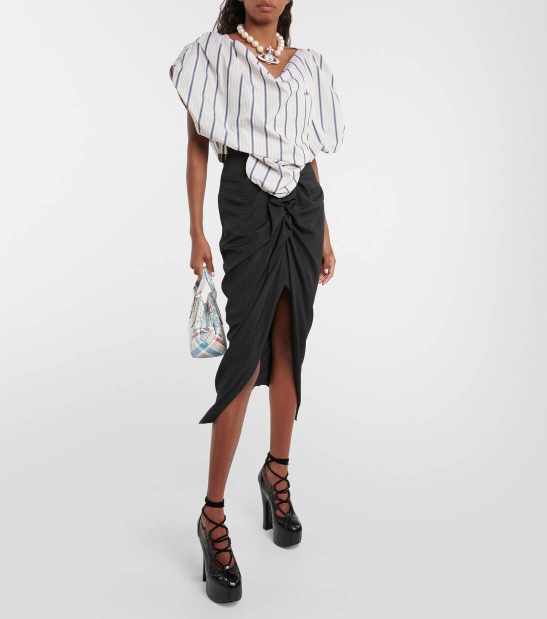 Top cropped Heart in cotone a righe | Vivienne Westwood