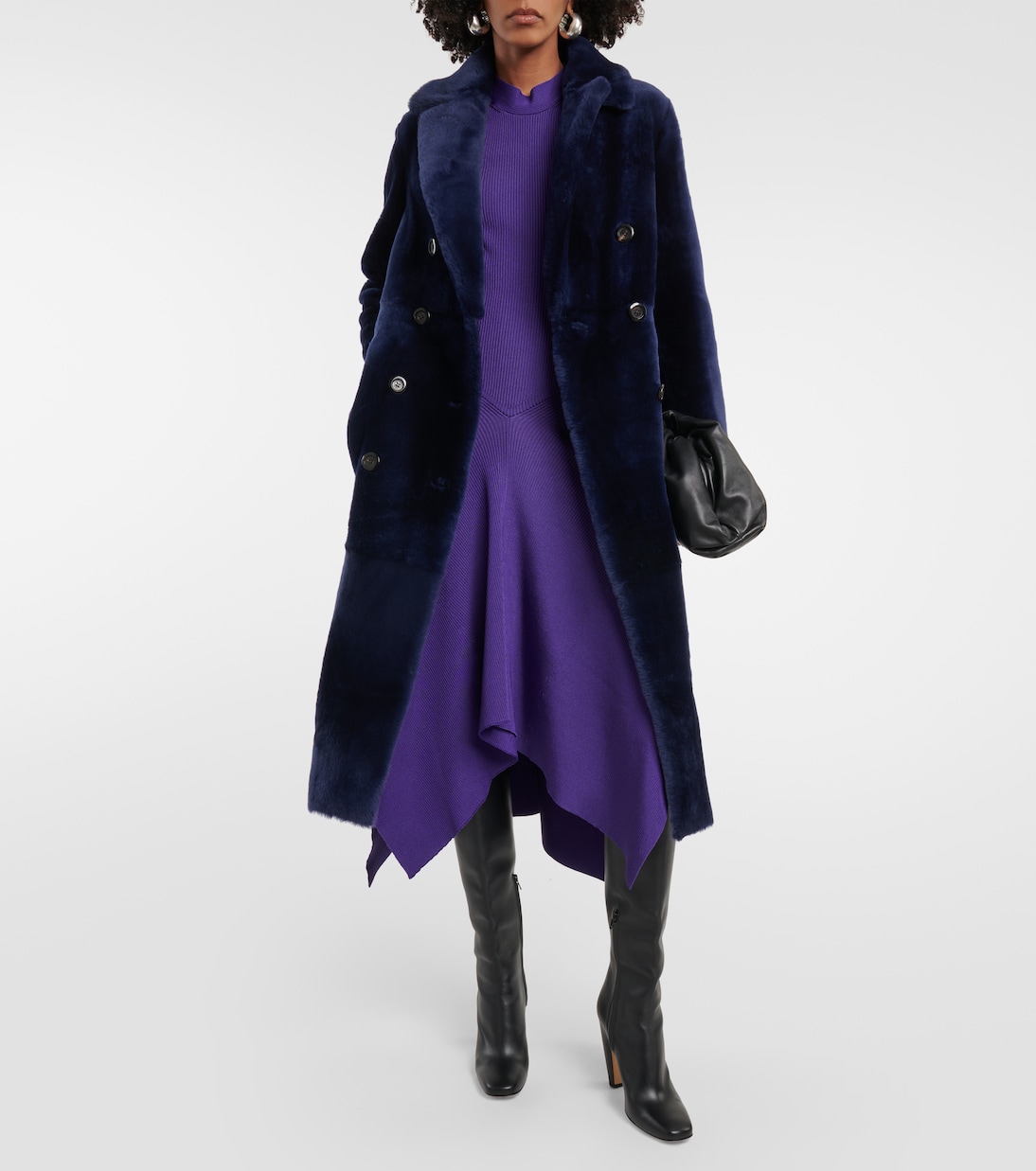 Cappotto doppiopetto in shearling | Blancha