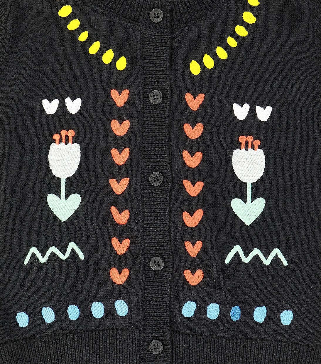 Cardigan brodé en coton et laine | Stella McCartney Kids