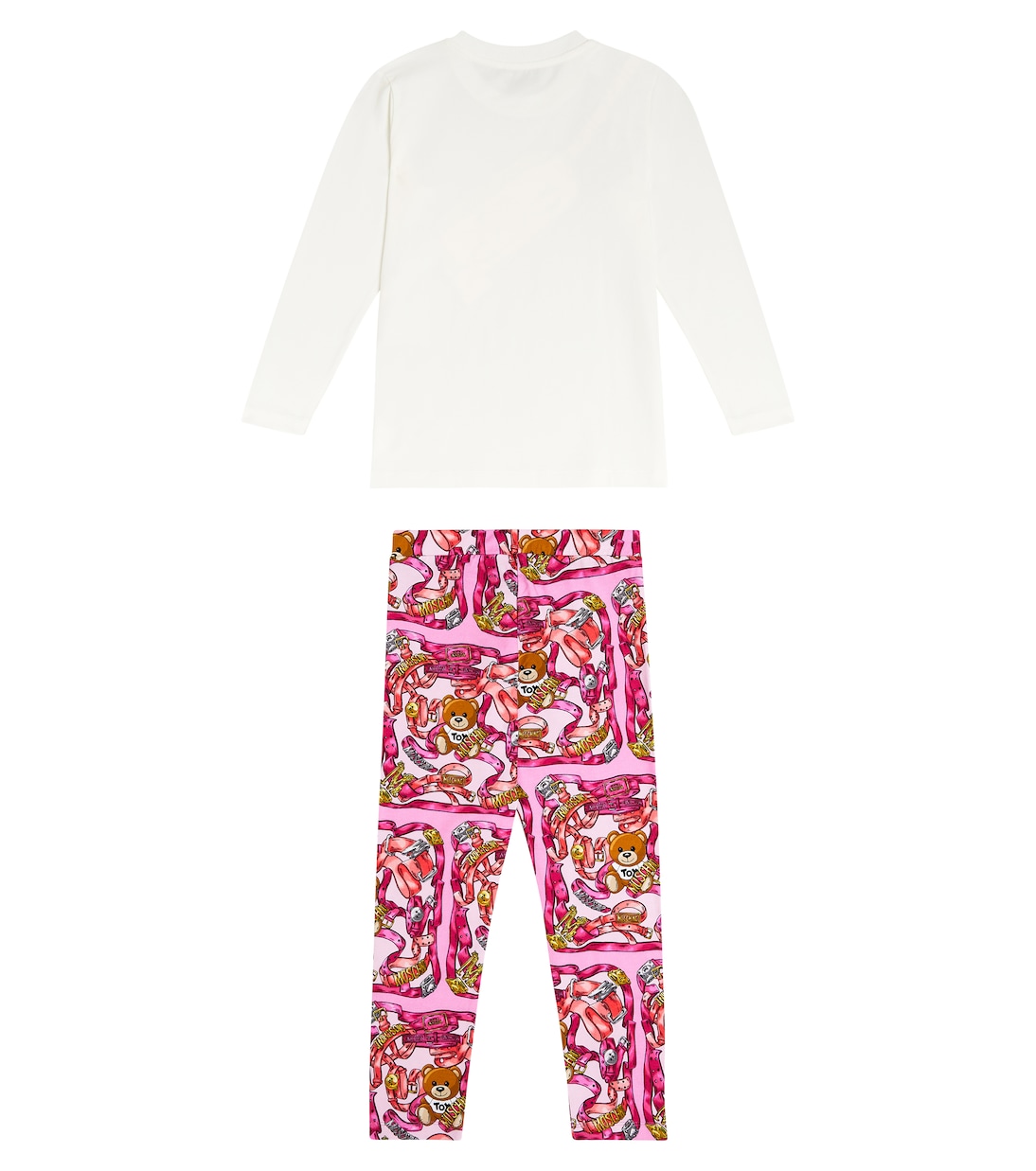Printed cotton-blend top and leggings set | Moschino Kids