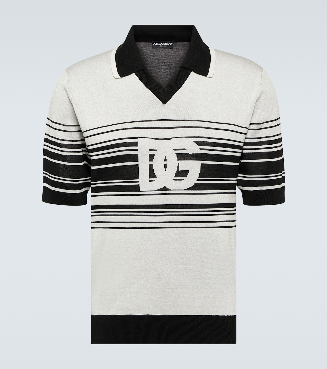 Polohemd aus Seiden-Jacquard | Dolce&Gabbana