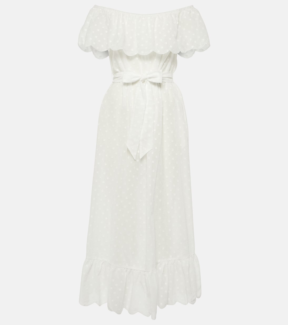 Off-Shoulder-Midikleid aus Baumwolle | Marysia