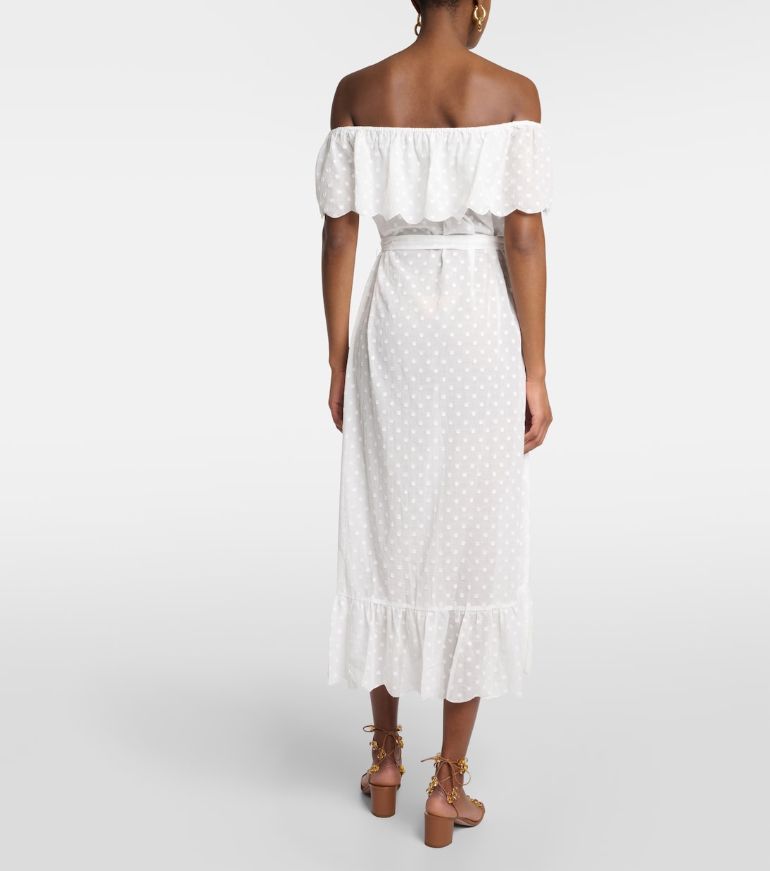 Off-Shoulder-Midikleid aus Baumwolle | Marysia