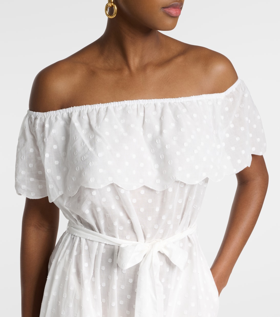 Off-Shoulder-Midikleid aus Baumwolle | Marysia