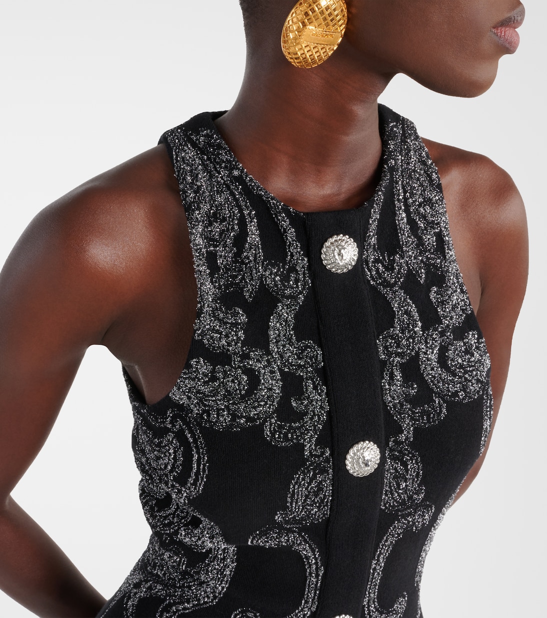 Paisley jacquard Lurex® minidress | Balmain