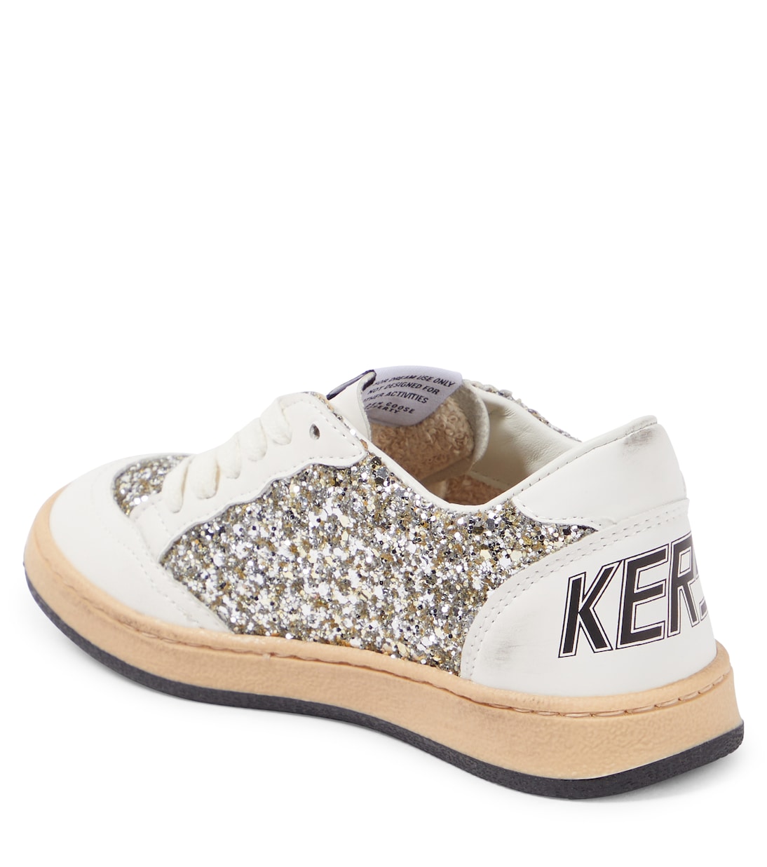 Sneakers Ball Star in pelle con glitter | Golden Goose Kids