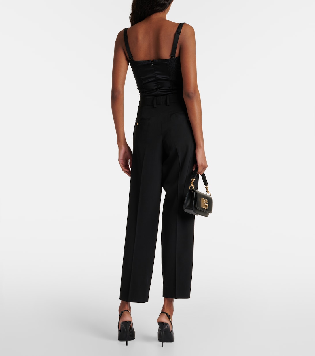 Pantalones ajustados modernos de corte bajo en mezcla de lana por Dolce&Gabbana para jóvenes