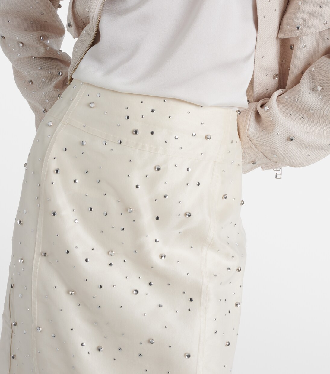 LASHES WHITE SILK ORGANZA SKIRT