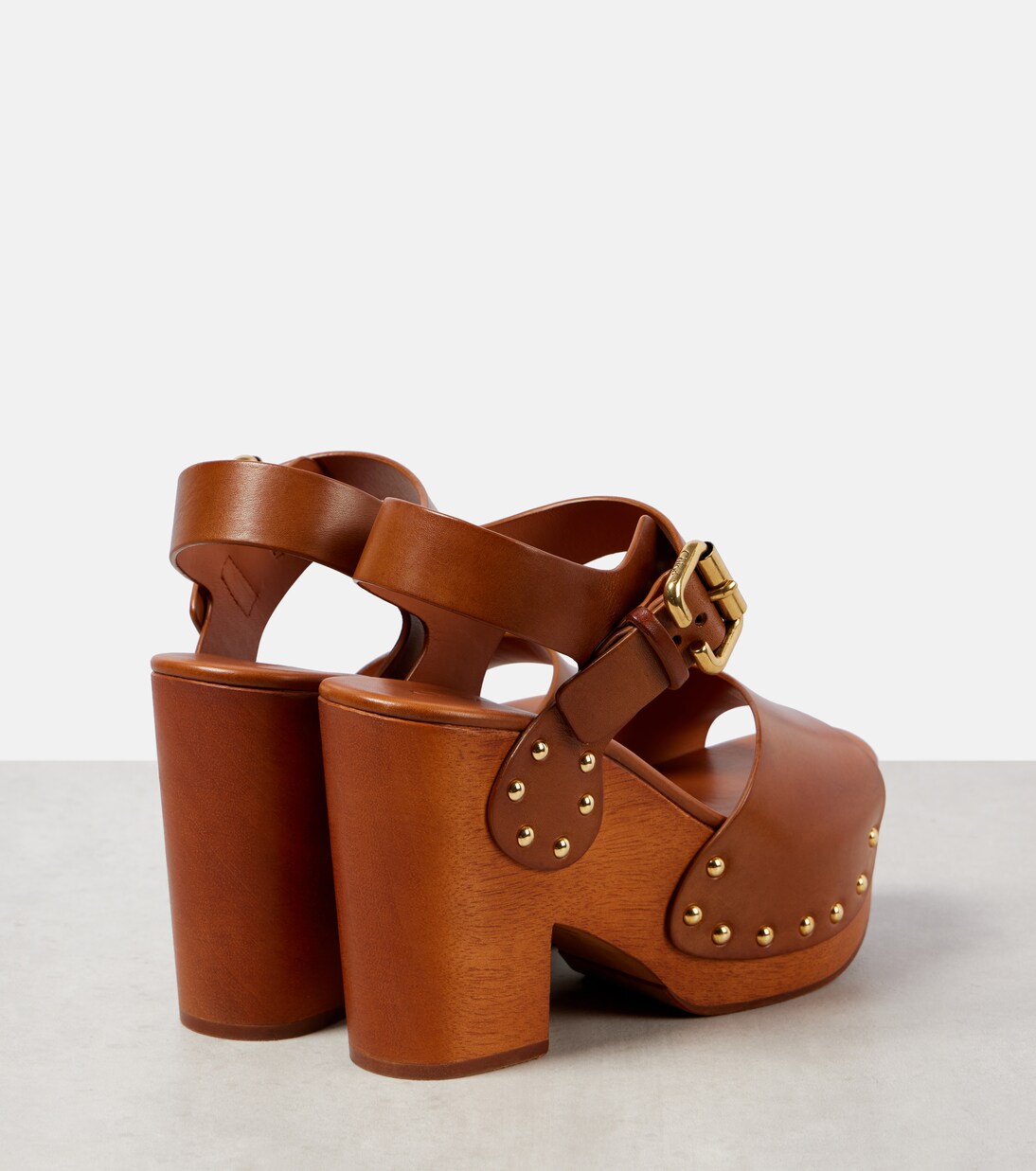 Sandales à plateau Jeannette 60 en cuir | Chloé