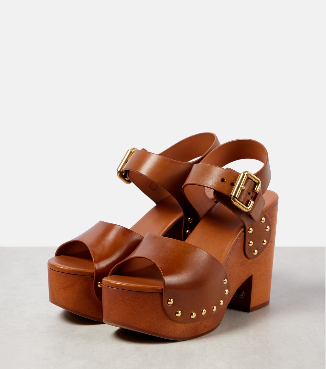 Sandales à plateau Jeannette 60 en cuir | Chloé
