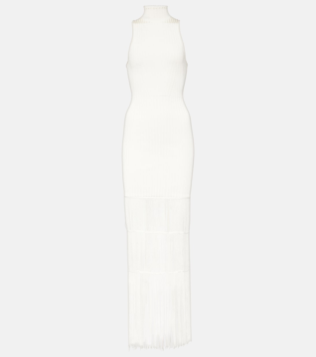 Vestido largo Zare acanalado con flecos | Khaite