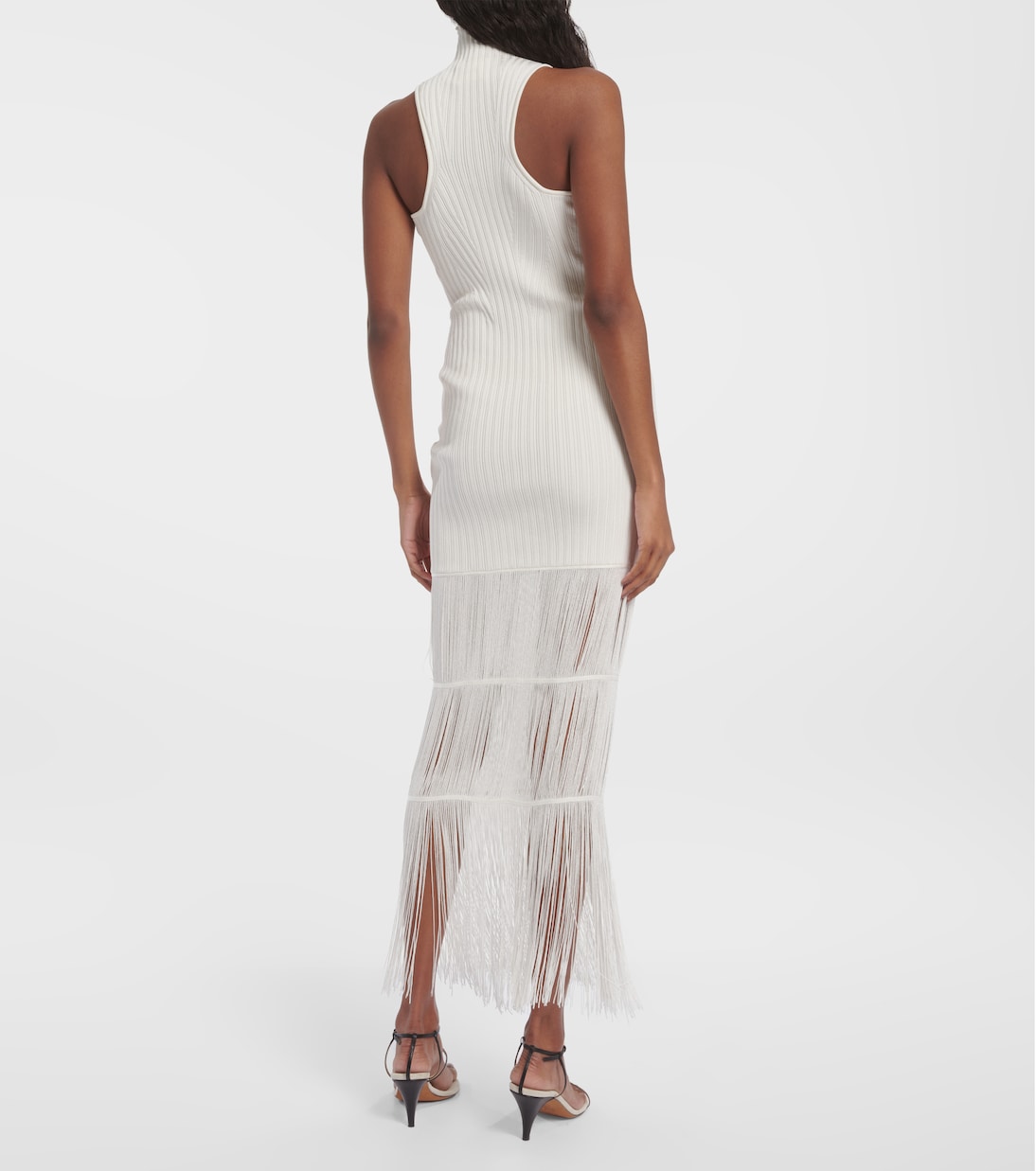 Vestido largo Zare acanalado con flecos | Khaite