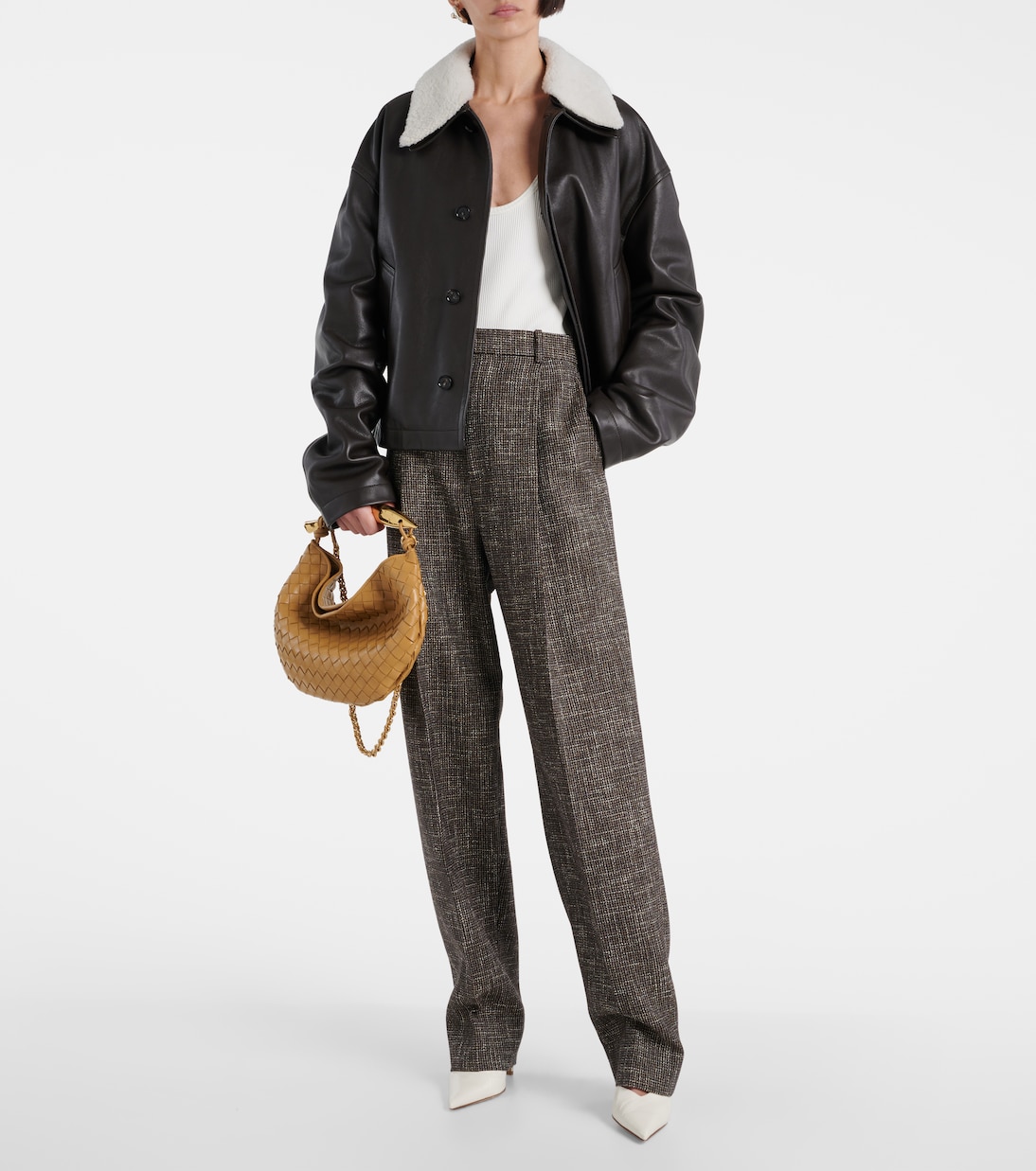 Top in jersey di misto cotone a coste | Bottega Veneta