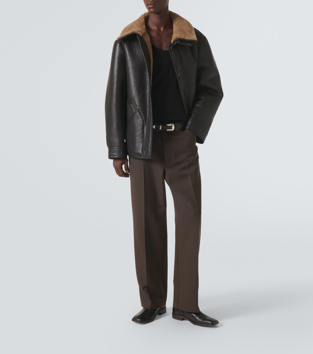 Shearling lined mens jacket hotsell