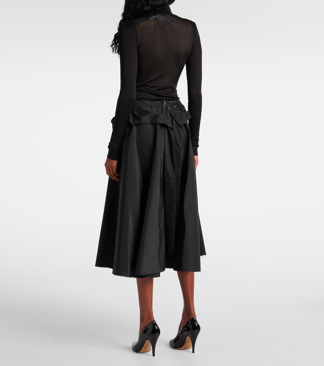 Gonna midi decostruita in taffetà | Maison Margiela
