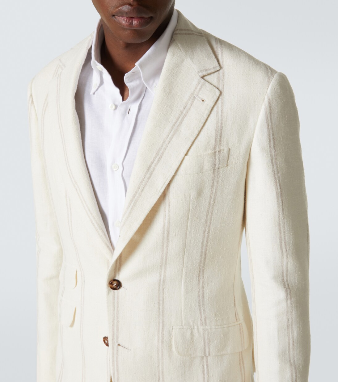 Striped linen and wool-blend suit | Brunello Cucinelli