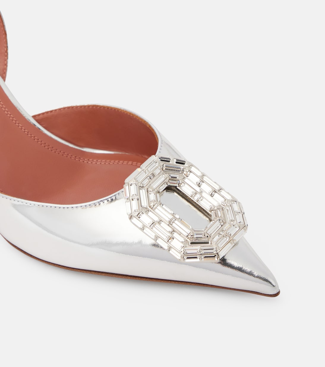 Slingback-Pumps Camelia 60 aus Metallic-Leder | Amina Muaddi