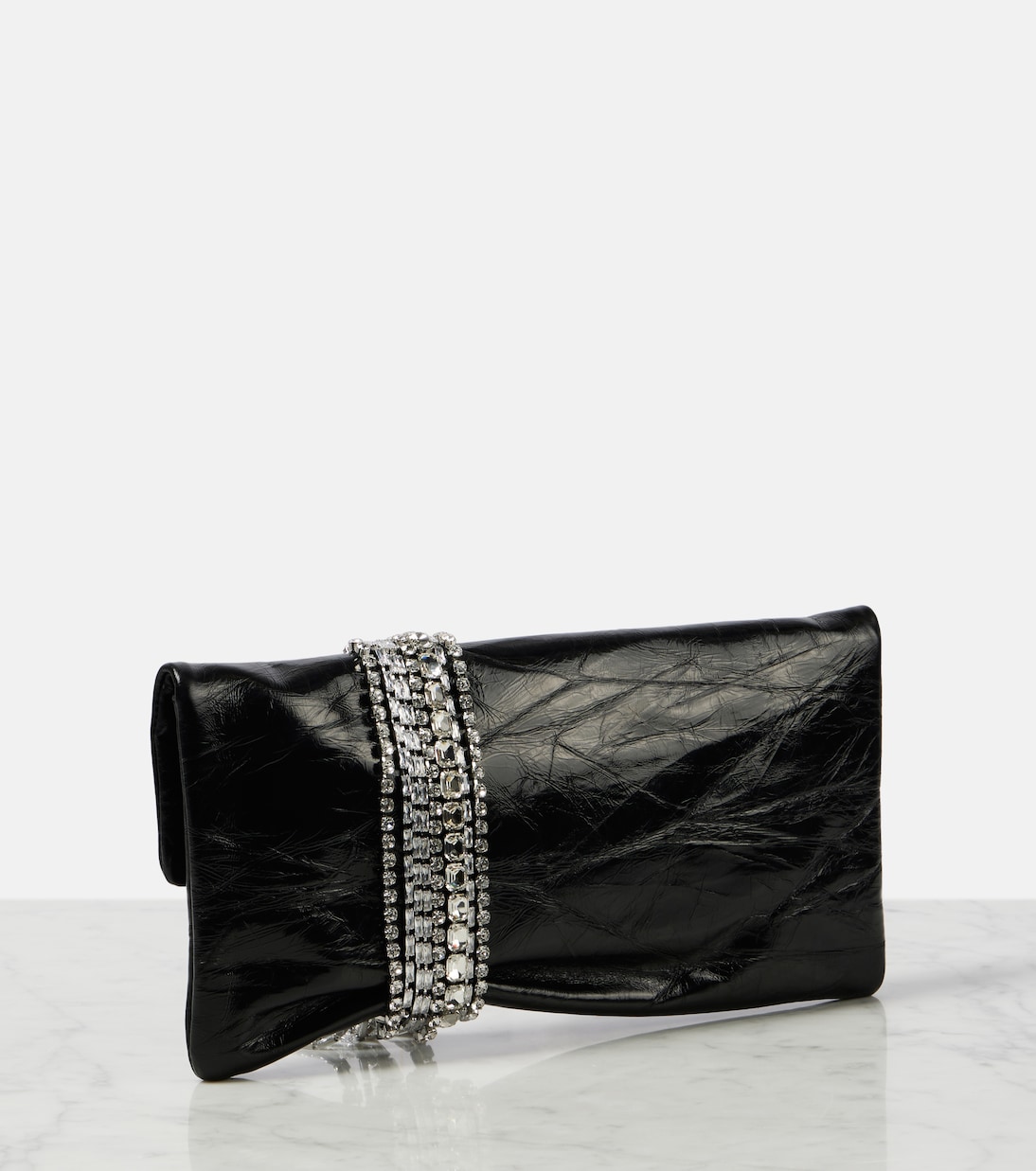 Clutch Zandra in pelle con cristalli | Jimmy Choo