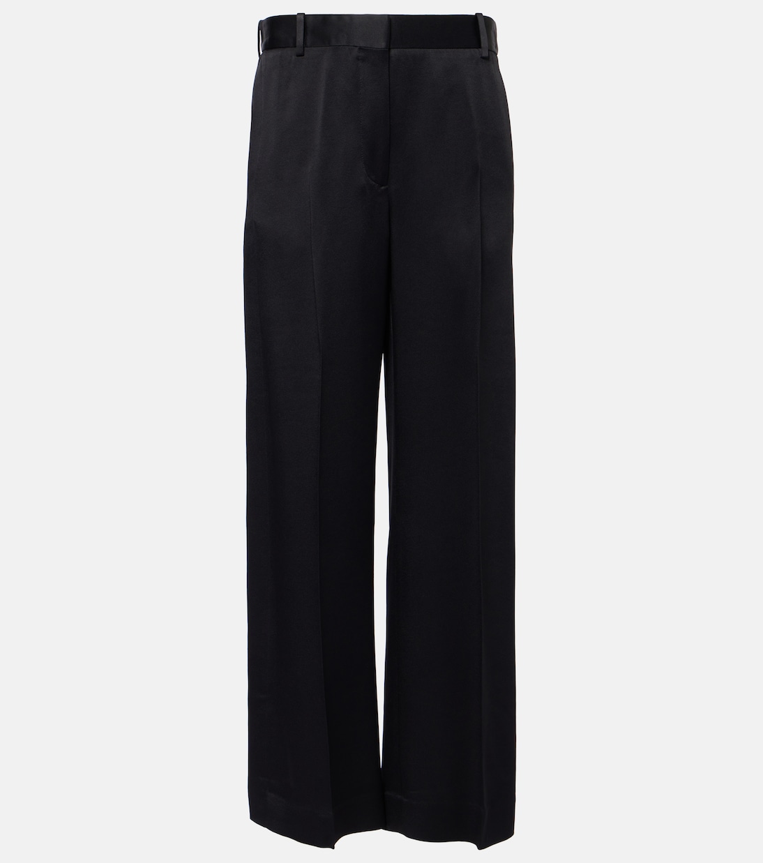 Weite High-Rise-Hose aus Satin | Toteme