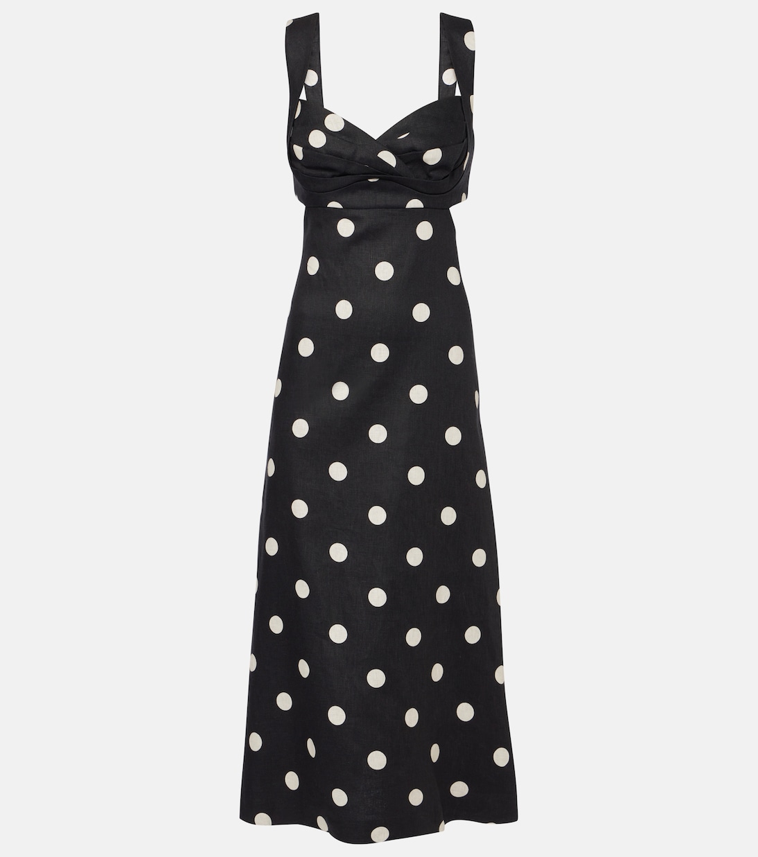 Abito midi Crush in lino a pois | Zimmermann