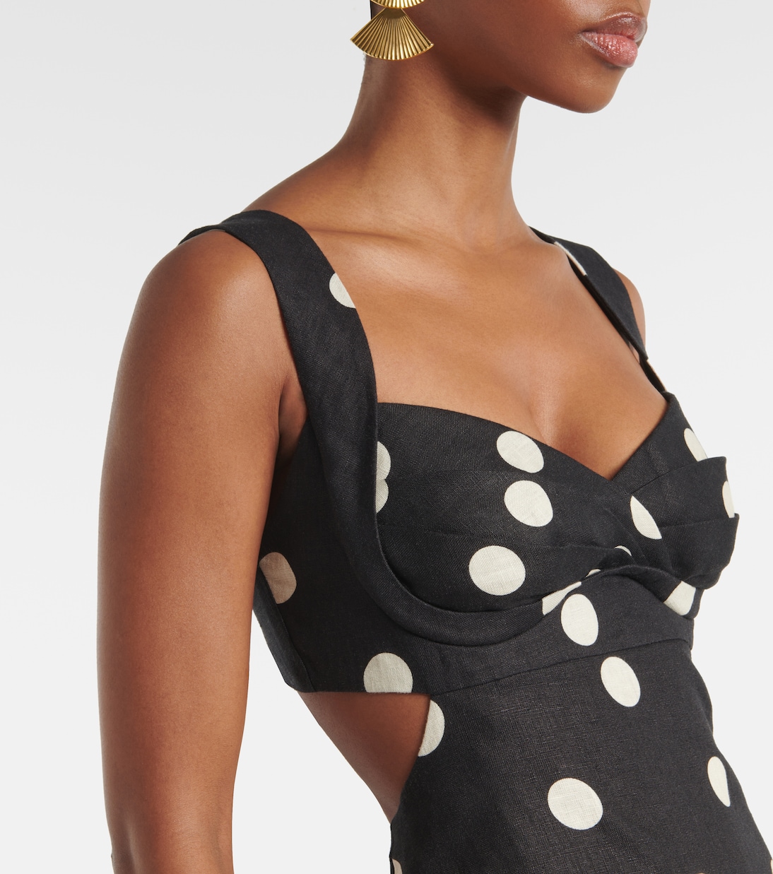 Abito midi Crush in lino a pois | Zimmermann