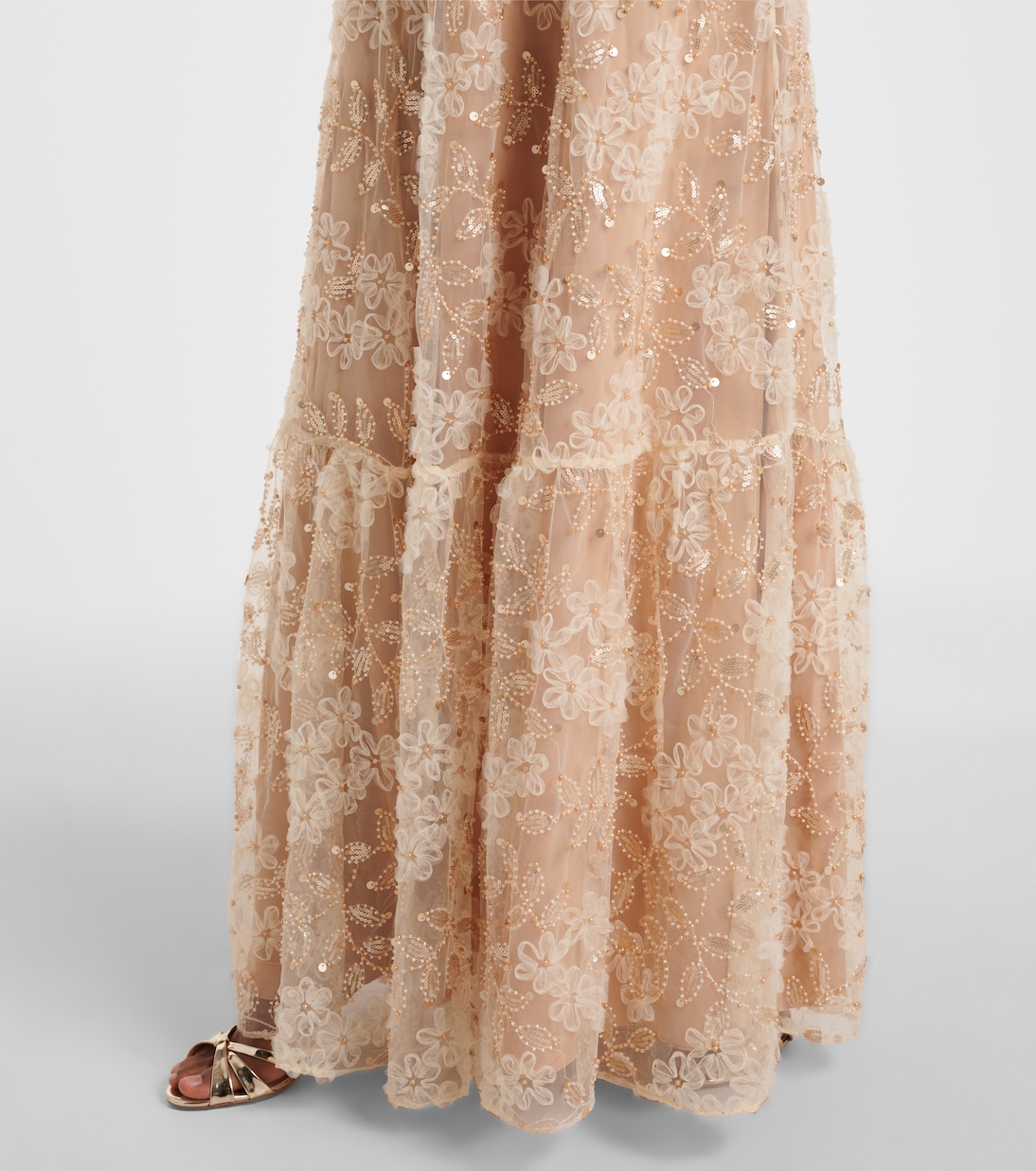 Embroidered caped gown | Self-Portrait