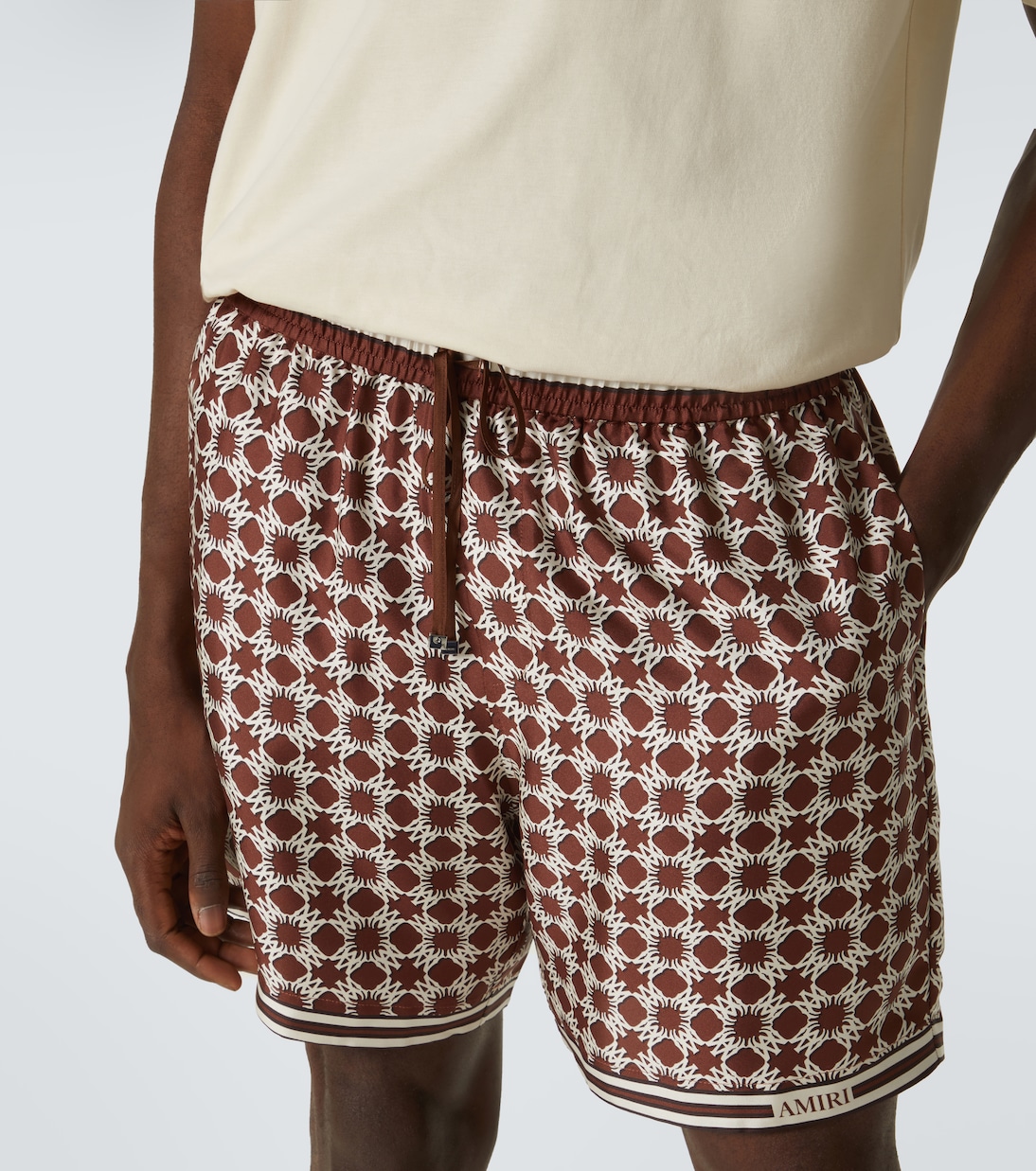 Printed silk twill shorts | Amiri