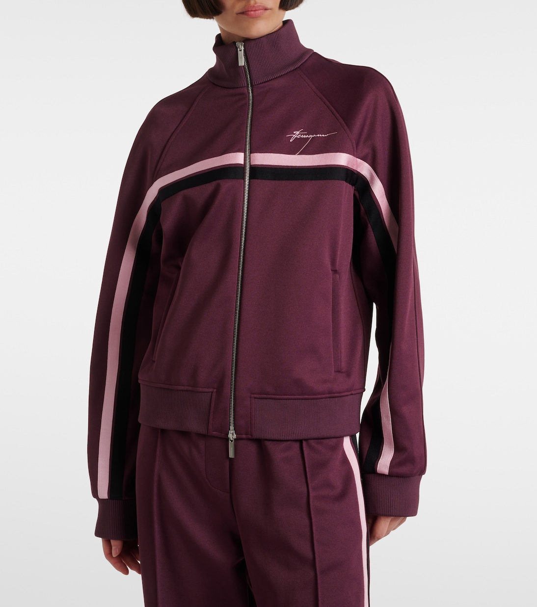Chaqueta deportiva de jersey a rayas | Ferragamo