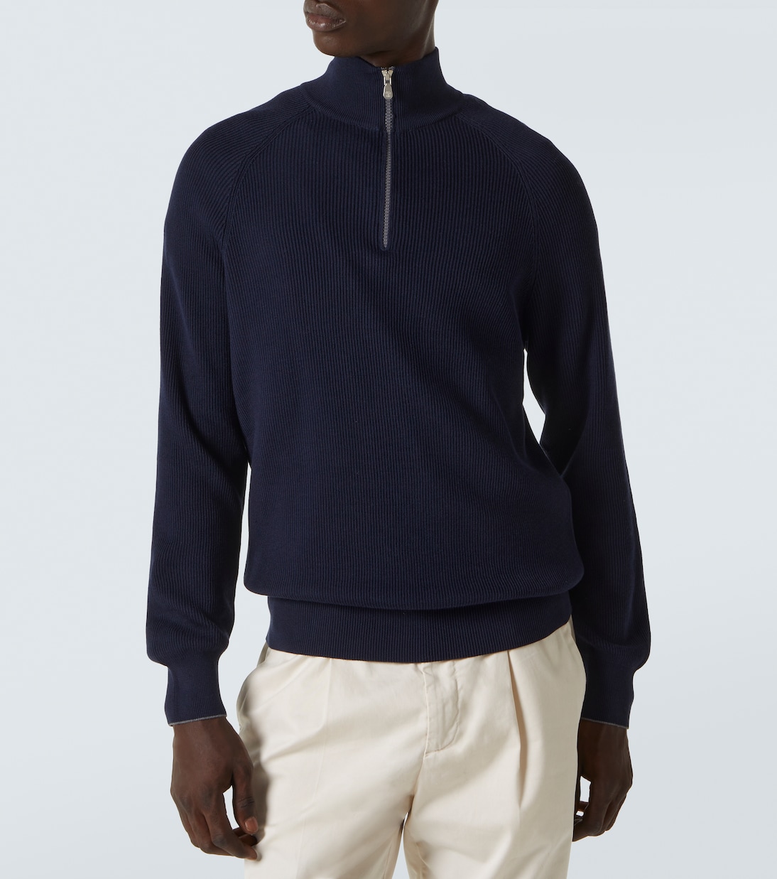 Pull zippé en coton | Brunello Cucinelli
