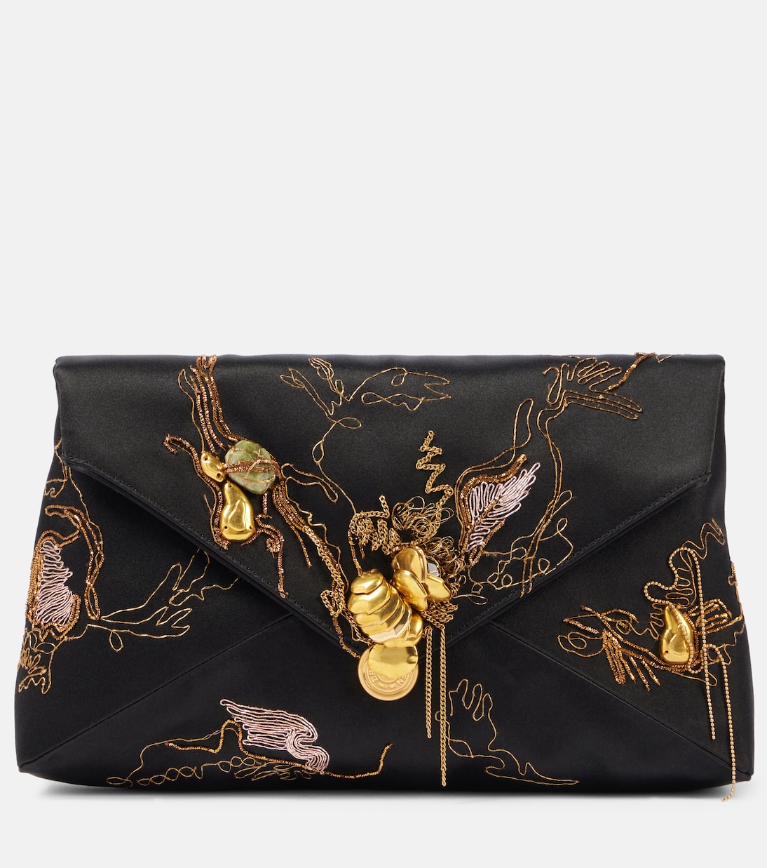 Borsa a spalla in raso con ricamo | Dries Van Noten