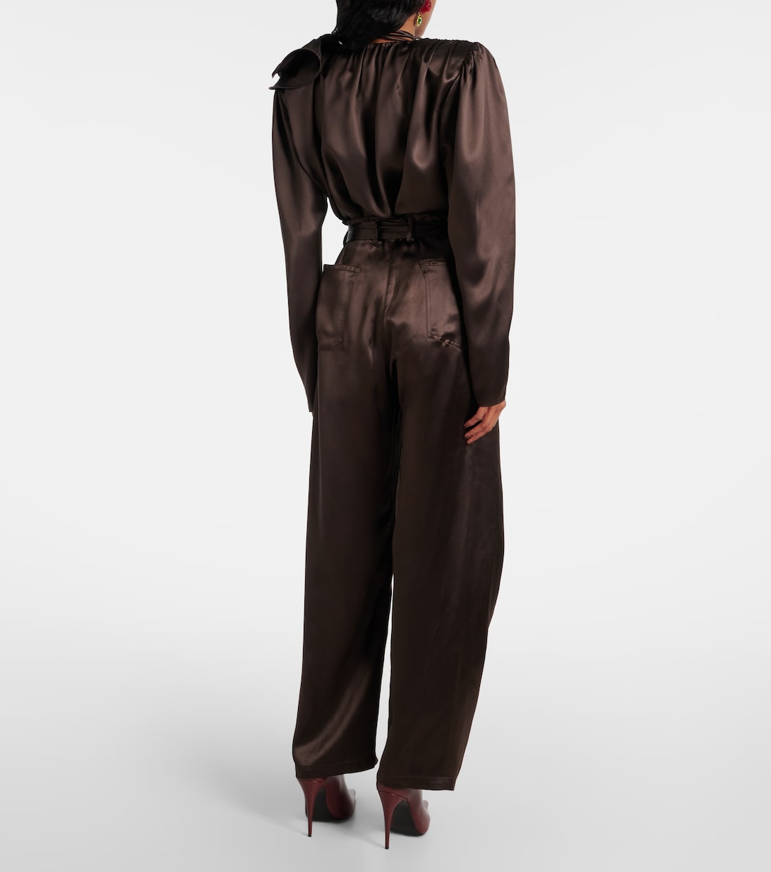 Pantaloni regular in raso di misto seta | Magda Butrym