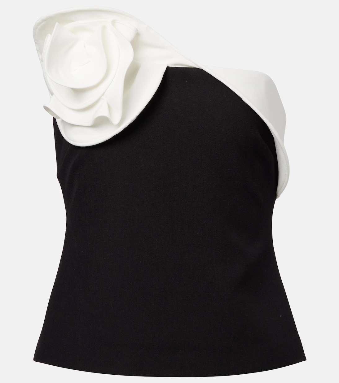 Top de crepé sin tirantes con volantes | Roland Mouret