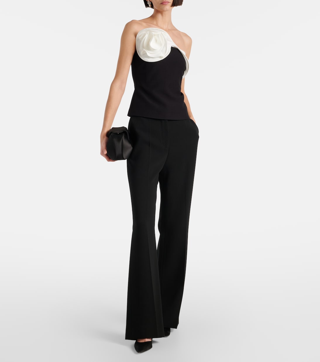 Top de crepé sin tirantes con volantes | Roland Mouret