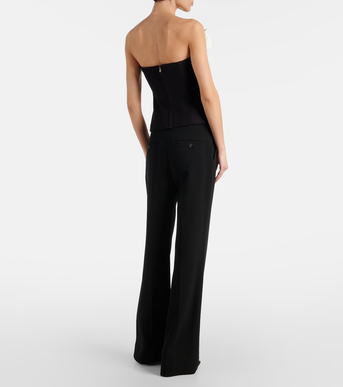 Top de crepé sin tirantes con volantes | Roland Mouret