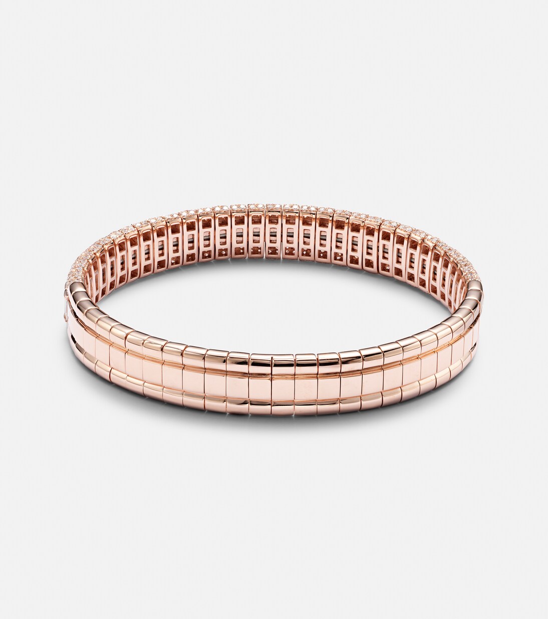 Bracciale in oro rosa 18kt con diamanti, stile moderno per giovani