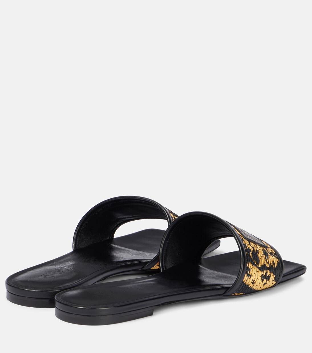 Theia Barocco raffia-effect slides | Versace