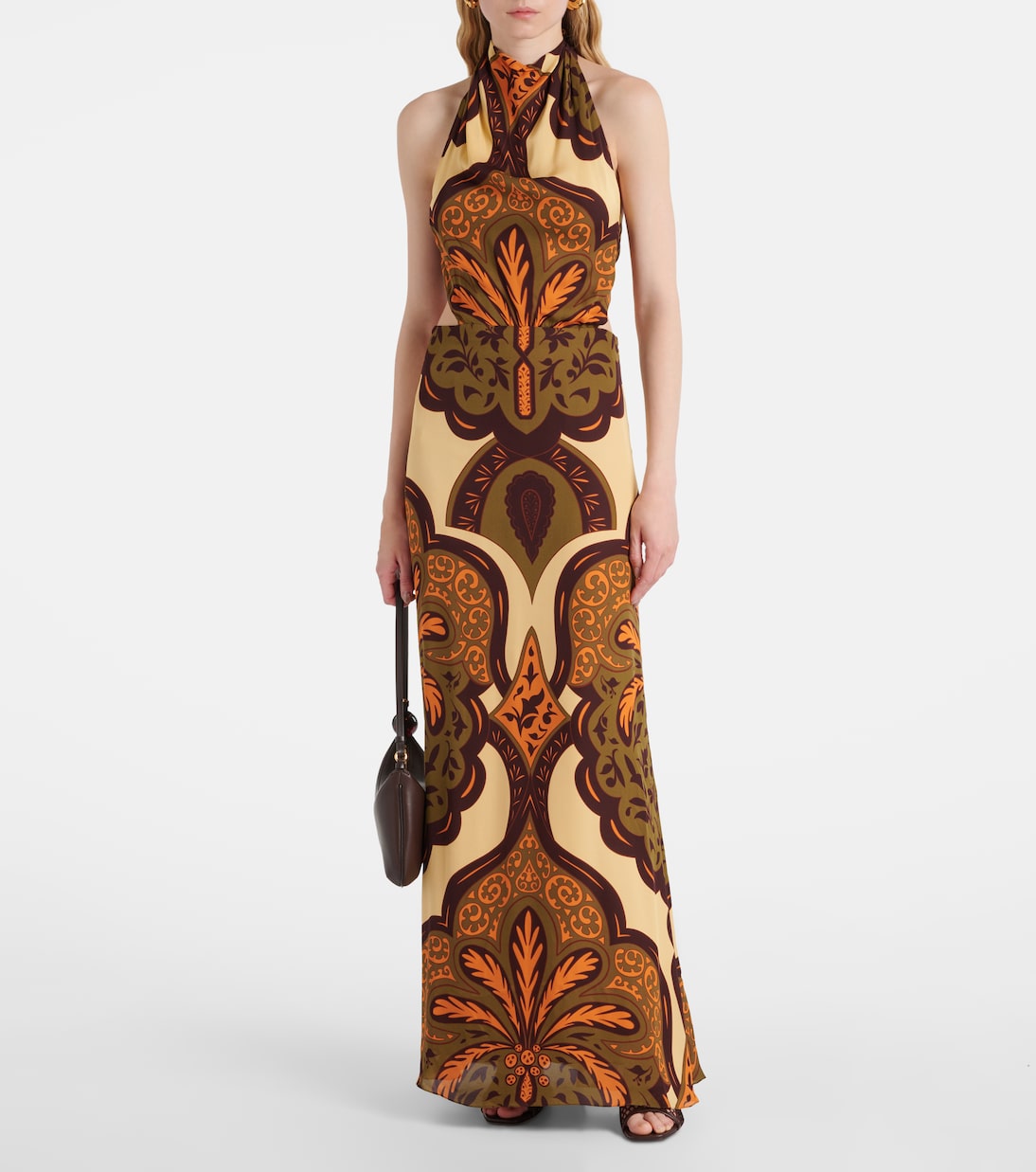 Halterneck printed silk maxi dress | Johanna Ortiz