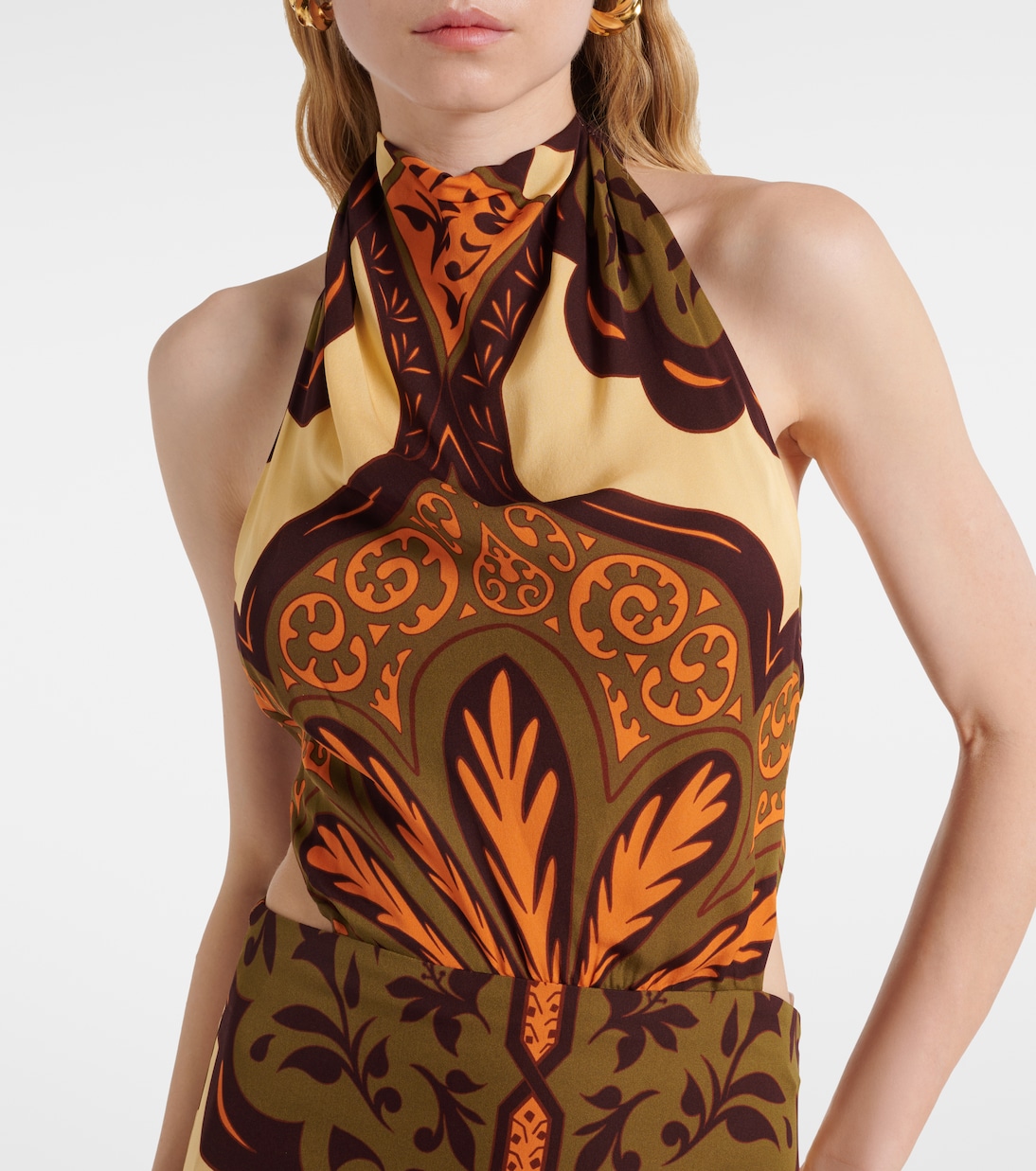 Halterneck printed silk maxi dress | Johanna Ortiz
