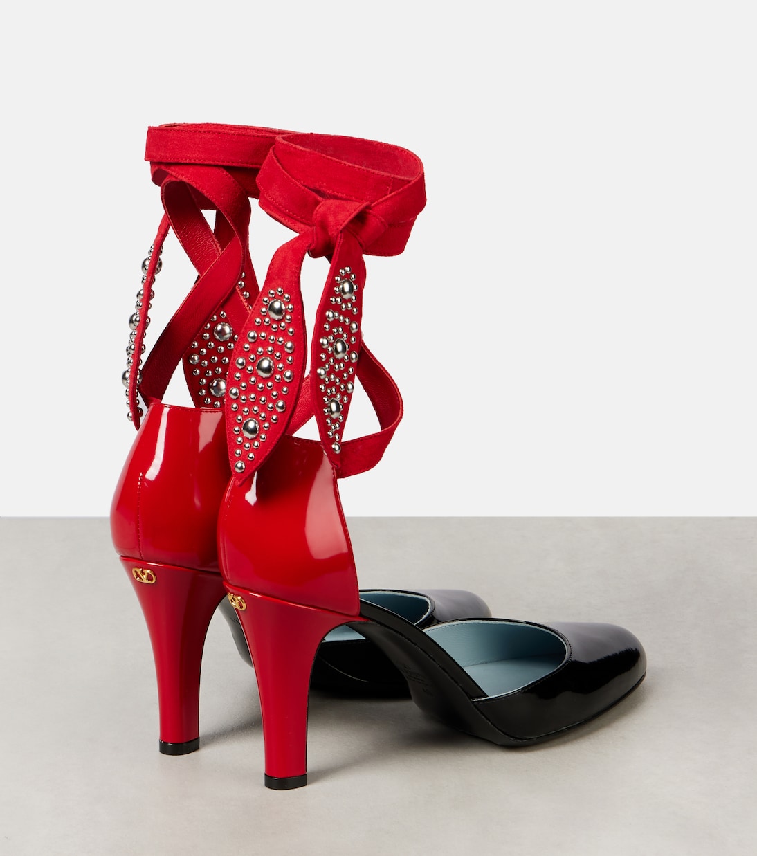 Escarpins Foliefoliage 85 en daim et cuir | Valentino Garavani